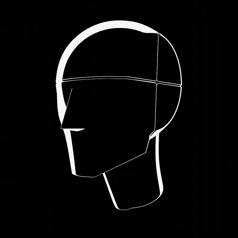 Abstract wireframe head